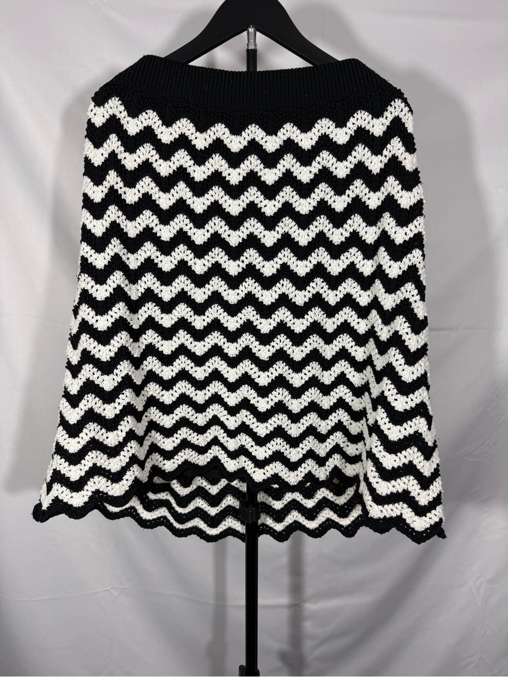 Ava & Viv Chevron Knit Skirt Black White Plus Size Women’s 2X